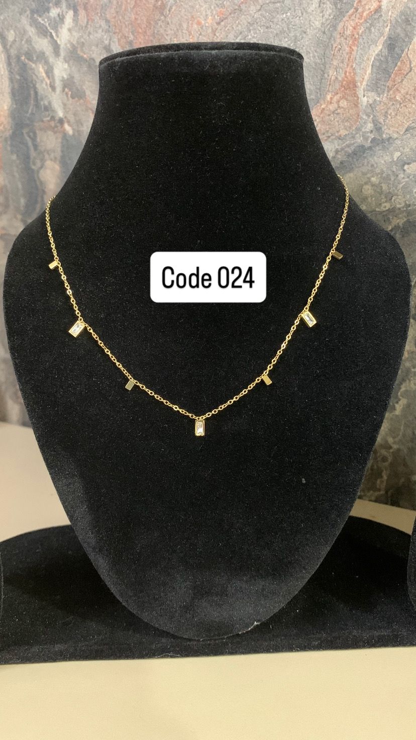 Baguette Drop Necklace